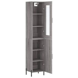Berkfield Home Highboard Grey Sonoma 34.5x34x180 cm Engineered Wood - thumbnail 4