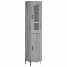 Berkfield Home Highboard Grey Sonoma 34.5x34x180 cm Engineered Wood - thumbnail 2