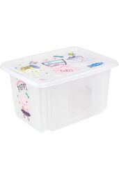 Keeeper Set of 2 Peppa Pig Turn Around Stackable Box 15 Litre with Lid - Natural Transparent in Clear - thumbnail 2