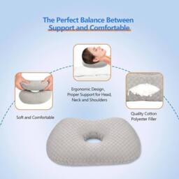 Nordara Ear Piercing Pillow for Side Sleeper Pain Relief in Grey - thumbnail 3