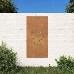 Berkfield Home Garden Wall Decoration 105x55 cm Corten Steel Sun Design in Brown