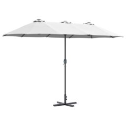 Berkfield Home Garden Parasol Sand 380 x 196 x 235 cm Powder-coated steel - thumbnail 2