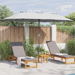 Berkfield Home Garden Parasol Sand 380 x 196 x 235 cm Powder-coated steel - thumbnail 4