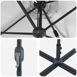 Berkfield Home Garden Parasol Sand 380 x 196 x 235 cm Powder-coated steel - thumbnail 9