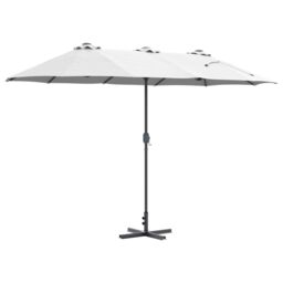 Berkfield Home Garden Parasol Sand 380 x 196 x 235 cm Powder-coated steel - thumbnail 8