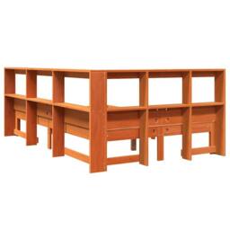 Berkfield Home Bookcase Bed without Mattress Wax Brown 120x190 cm Solid Wood Pine - thumbnail 9