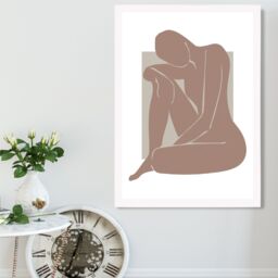 ARTZE Matisse Nude Brown & Beige Framed Print SIZE: A3 with White Frame - Size: A4 - thumbnail 2