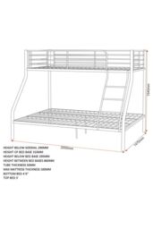 Seconique Tandi Triple Sleeper Bunk Bed (Single top bunk / Double bottom bunk) in Metallic Silver - thumbnail 6