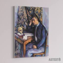 "Artery8 Young Man & Skull Portrait Painting Cezanne Canvas Wall Art Print - Size: W12"" x H16""" - thumbnail 2
