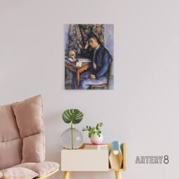 "Artery8 Young Man & Skull Portrait Painting Cezanne Canvas Wall Art Print - Size: W12"" x H16""" - thumbnail 3
