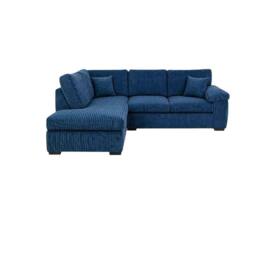 Bliss Furniture Amalfi Left Hand 4 Seater Corner Sofa in Blue Fabric - Size: 4 Pack