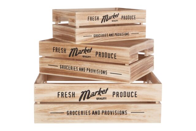 Orsina Set of 3 Rustic Provisions Natural Crates in Brown - image 1