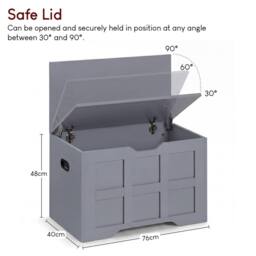 Kelvenix Small, Grey Wooden Storage Ottoman Bench Box - Size: 0.6m2 - thumbnail 2