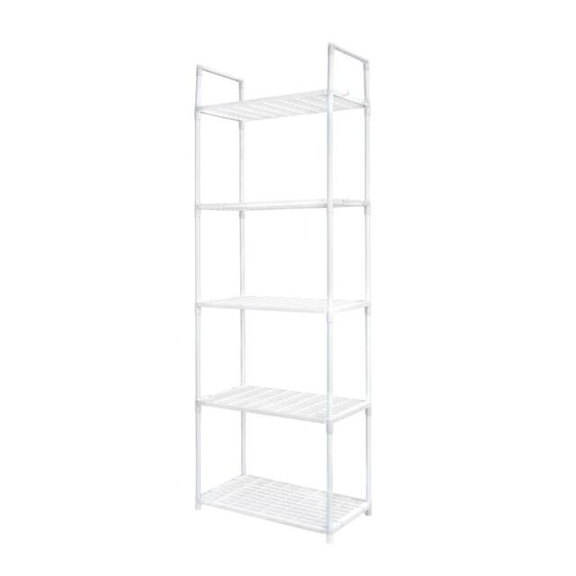 KORVIXA White Freestanding Multi‑Tier Utility Storage Rack - Size: 100 cm x 100 cm - image 1