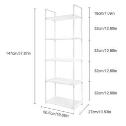KORVIXA White Freestanding Multi‑Tier Utility Storage Rack - Size: 100 cm x 100 cm - thumbnail 2