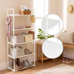 KORVIXA White Freestanding Multi‑Tier Utility Storage Rack - Size: 100 cm x 100 cm - thumbnail 3