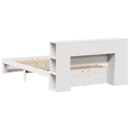 Berkfield Home Decorative Bookcase Bed without Mattress White 140x190cm Solid Wo - Size: 140x190 cm - thumbnail 6