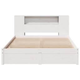 Berkfield Home Decorative Bookcase Bed without Mattress White 140x190cm Solid Wo - Size: 140x190 cm - thumbnail 4