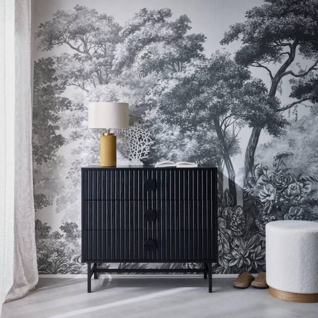 sweeek 3-drawer Chest With A Wooden-effect & Black Grooves - image 1