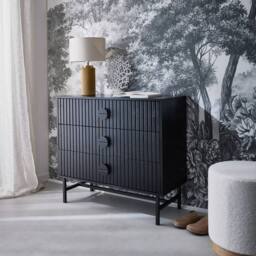 sweeek 3-drawer Chest With A Wooden-effect & Black Grooves - thumbnail 3