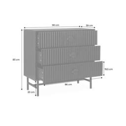 sweeek 3-drawer Chest With A Wooden-effect & Black Grooves - thumbnail 5