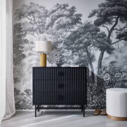 sweeek 3-drawer Chest With A Wooden-effect & Black Grooves - thumbnail 2
