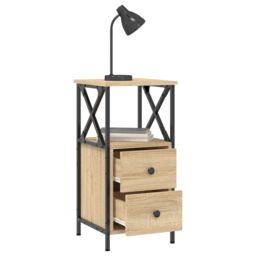 Berkfield Home Bedside Cabinet Sonoma Oak 34x35.5x70 cm Engineered Wood in Brown - thumbnail 4