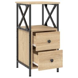 Berkfield Home Bedside Cabinet Sonoma Oak 34x35.5x70 cm Engineered Wood in Brown - thumbnail 5