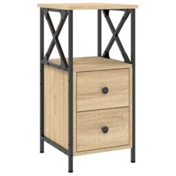 Berkfield Home Bedside Cabinet Sonoma Oak 34x35.5x70 cm Engineered Wood in Brown - thumbnail 2