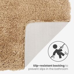 Allure Bath Fashions Shaggy Microfibre Non Slip Bath Mat 40 x 60cm in Beige - Size: 40 x 60 cm - thumbnail 4