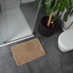 Allure Bath Fashions Shaggy Microfibre Non Slip Bath Mat 40 x 60cm in Beige - Size: 40 x 60 cm - thumbnail 3