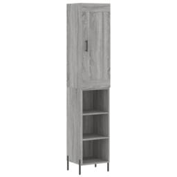 Berkfield Home Highboard Grey Sonoma 34.5x34x180 cm Engineered Wood - thumbnail 2