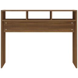 Berkfield Home Console Table Brown Oak 105x30x80 cm Engineered Wood - Size: 105 x 30 x 80 cm - thumbnail 5