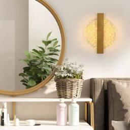 COMELY Indoor Wall Lights, 12W Round Acrylic Wall Lights, 3000K Warm White, Gold - thumbnail 3