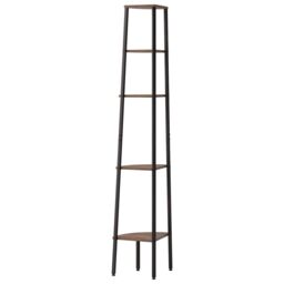 Berkfield Home 5-Tier Corner Shelf Dark Brown & Black 45.5x31.5x180 cm - thumbnail 5