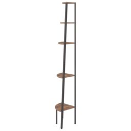 Berkfield Home 5-Tier Corner Shelf Dark Brown & Black 45.5x31.5x180 cm - thumbnail 4