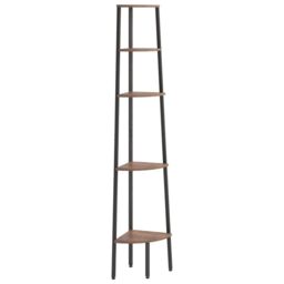Berkfield Home 5-Tier Corner Shelf Dark Brown & Black 45.5x31.5x180 cm - thumbnail 2