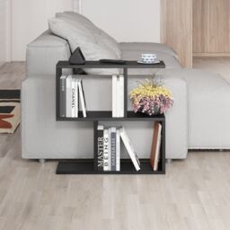 Decortie 'Homemania' Modern 4-Compartment Side Table 60cm - Open Shelf Coffee Table in Charcoal - Size: 1 Pack - thumbnail 4