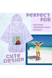 Disney Women's Frozen Towelling Poncho in Purple - thumbnail 2