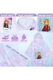 Disney Women's Frozen Towelling Poncho in Purple - thumbnail 4