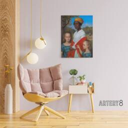 "Artery8 Wilhelm Marstrand Daughters & West Indian Nanny Canvas Art Print - Size: W12"" x H16""" - thumbnail 3