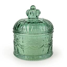 Candlelight Round Embossed Candle Jar Chengdu Green - thumbnail 2