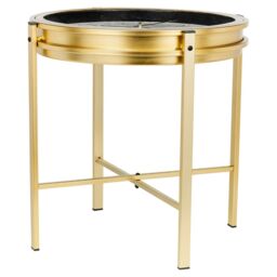 EONLION Gold Metal Analogue Clock Bedside Nightstand Side Coffee Living Room Table - thumbnail 4