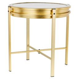 EONLION Gold Metal Analogue Clock Bedside Nightstand Side Coffee Living Room Table - thumbnail 2