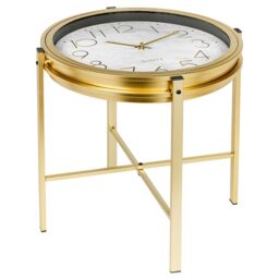 EONLION Gold Metal Analogue Clock Bedside Nightstand Side Coffee Living Room Table - thumbnail 1