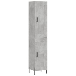 Berkfield Home Highboard Concrete Grey 34.5x34x180 cm Engineered Wood - thumbnail 2