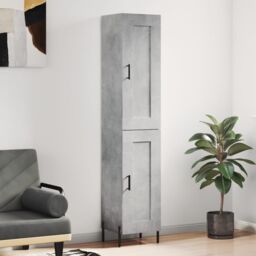 Berkfield Home Highboard Concrete Grey 34.5x34x180 cm Engineered Wood - thumbnail 1