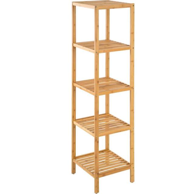 tectake Standing Bathroom Shelf Paola in Brown - image 1