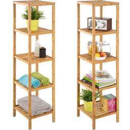 tectake Standing Bathroom Shelf Paola in Brown - thumbnail 2