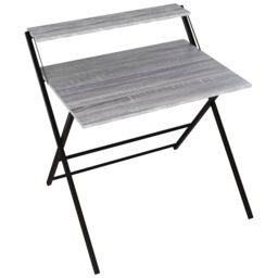 Home Discount Vida Designs Brooklyn Foldable Computer Desk Storage Office Study Gaming Table in Grey - thumbnail 9